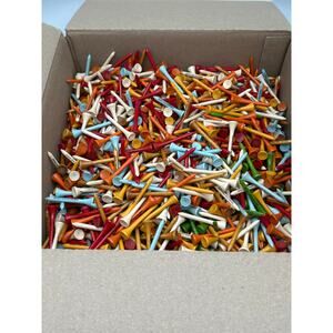 Bulk Lot Approx 5000 Estimated Golf Tees Mixed Colors Wood Practice Range